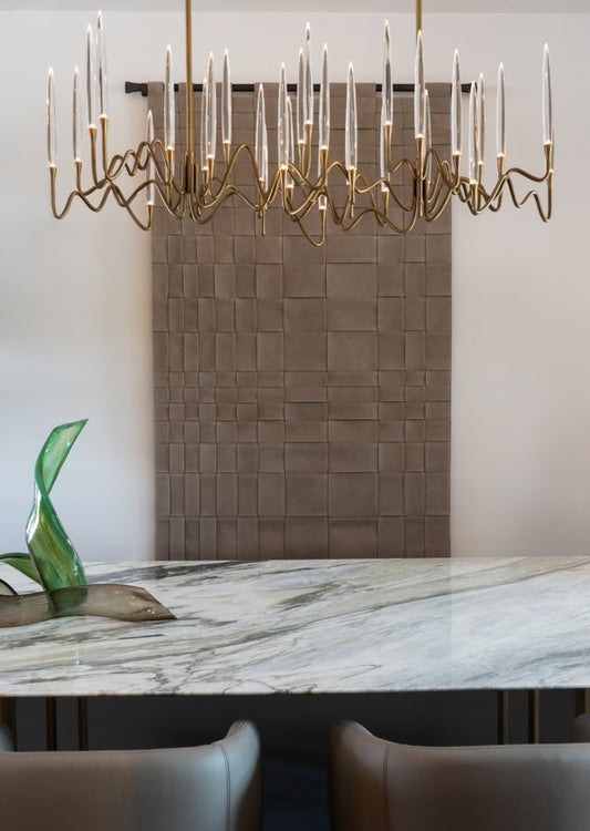 Chandelier I Pendant - Il Pezzo 3 / 150x35x58 / 150H / Matt Light Bronze / 30 light