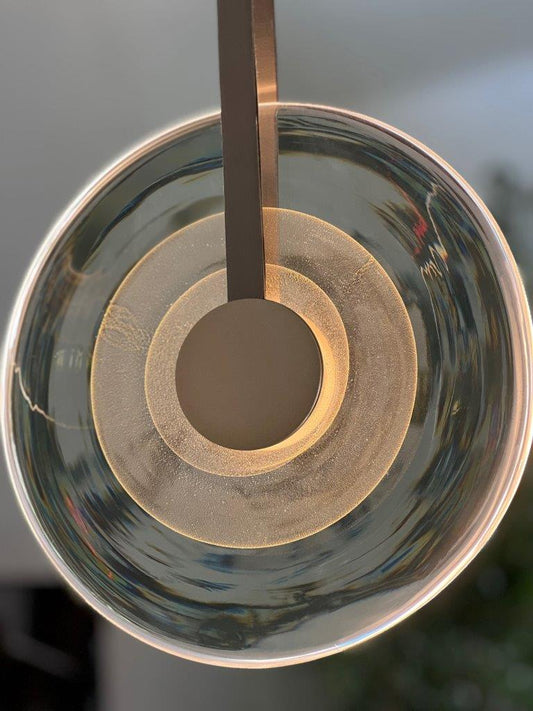 Chandelier I Pendant - Golden Disc / 34x5x46 / 150cm drop / Matt-gold disc / Single