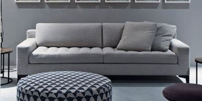 Sofa - Prince Quilt / 238 x 95 x 81H / Seat 46H / Grey-Beige / Fabric Carbonera 01