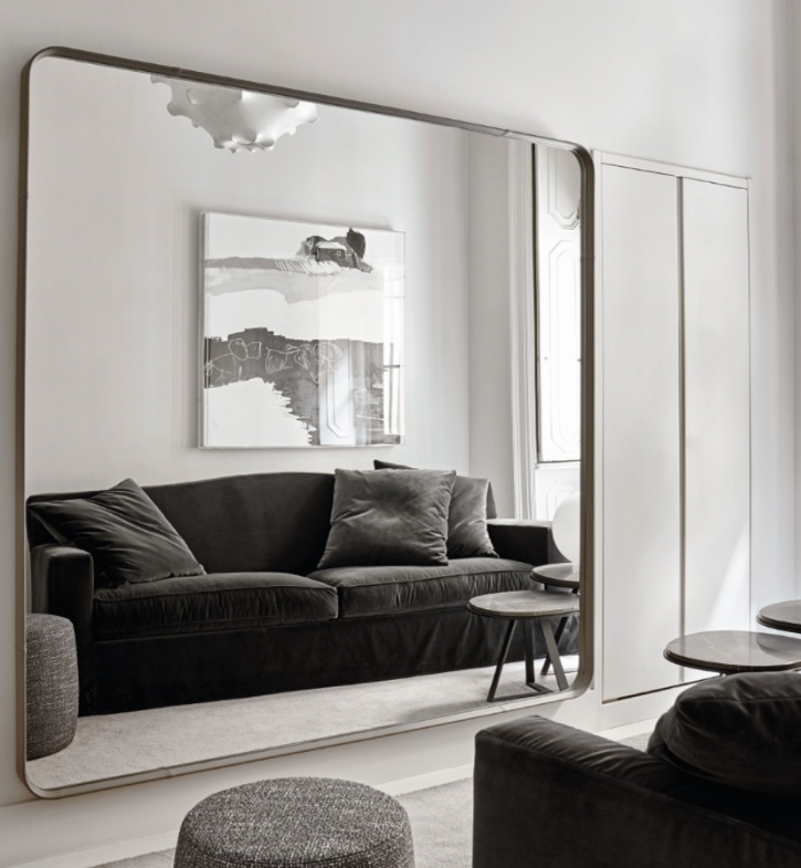 Mirror - Birk / 200 x 200 x 7 / Grey / Leather Pereira 13