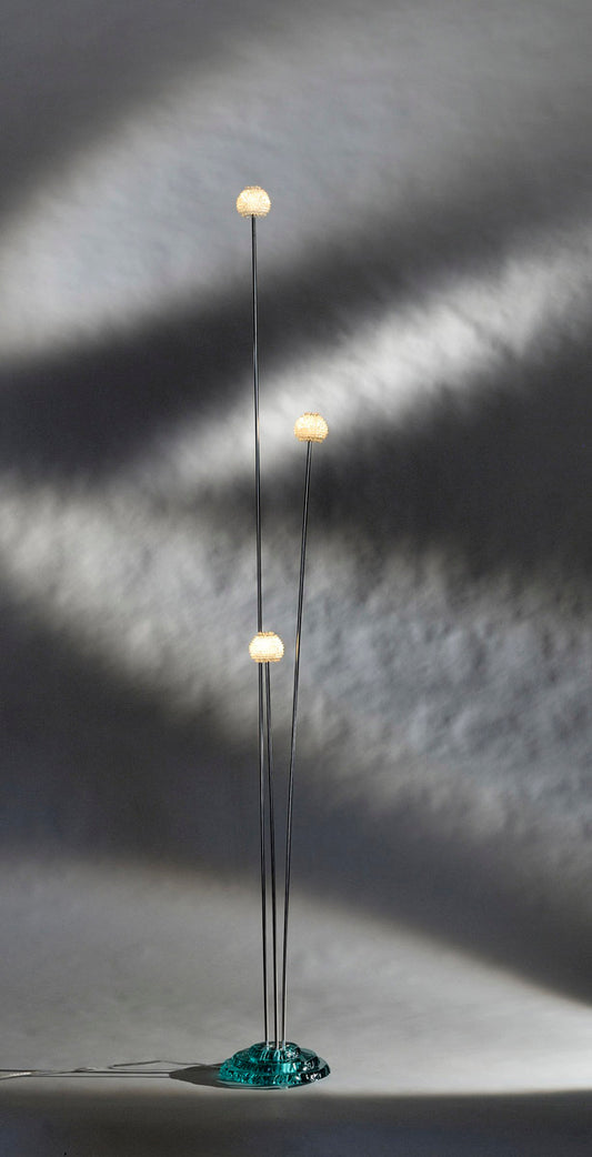 Floor lamp - Trois tetes / 200H / Golden / 3 Glass Shades