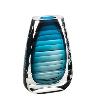 STYLING ITEM - Unica Vase / 17 x 9.5 x 27H Ripple / Blue