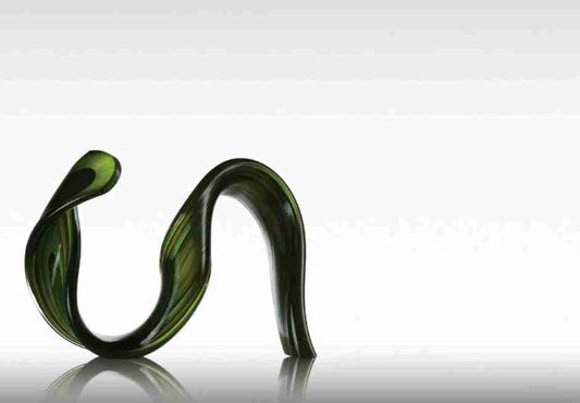 Wave Glass Sculpture Multi Green