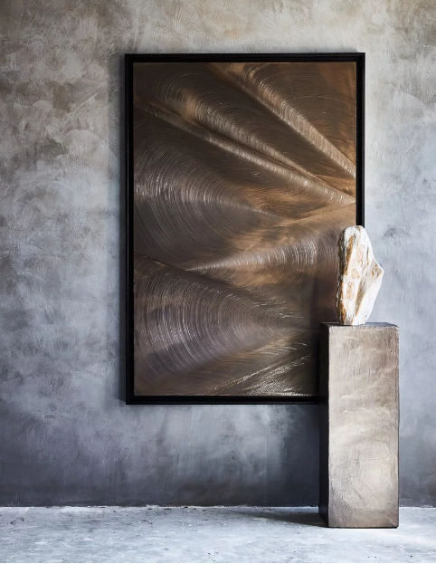 Art - Moare  / Bronze / 120 x 180H / Dark brown oak frame