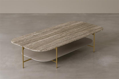 Adrian 182 Coffee Table in Travertine Titanium