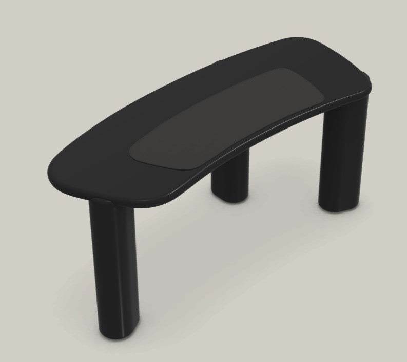 Henry Desk Glossy Lacquered with saddle leather pad