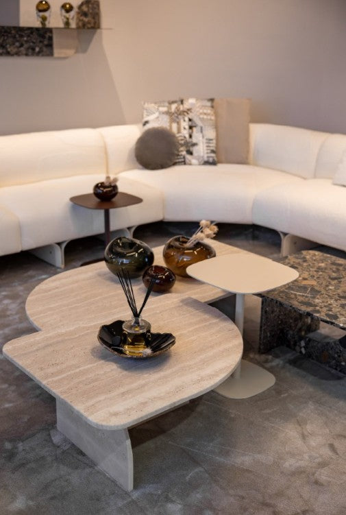 Coffee Table - Selce A-L   / 85 x 68 x 36.4H / Travertino Romano marble