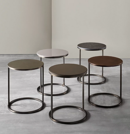 Pek Side Table Travertino Noce