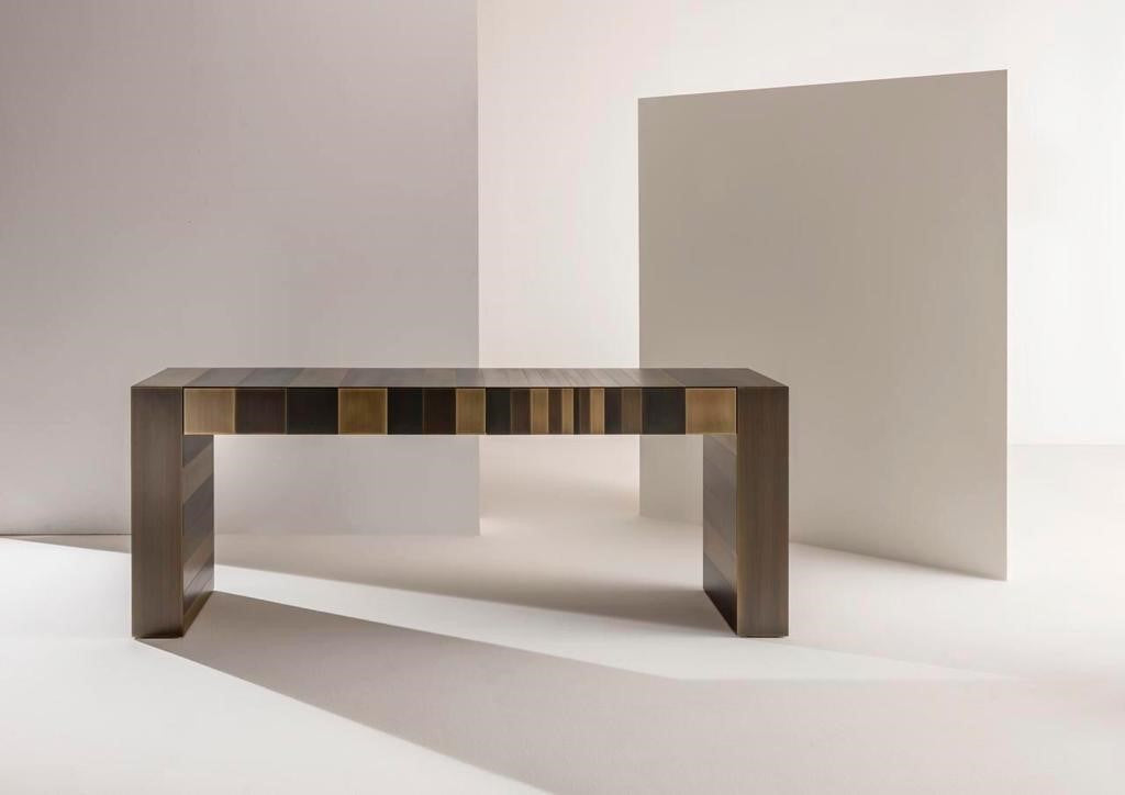 Console - Stars / 200 x 50 x 80H / Burnished Brass