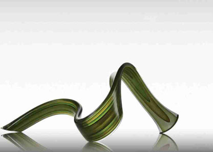 Wave Glass Sculpture Multi Green