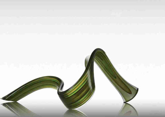Wave Glass Sculpture Multi Green