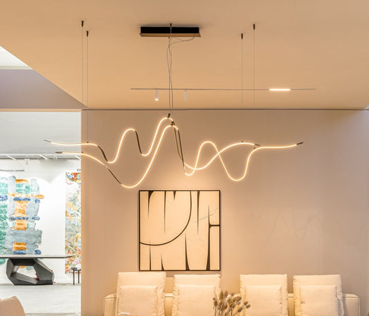 Chandelier I Pendant - Bissa / Dark Striped Bronze  / 185 x 30 x 100H  / Triac dimm.