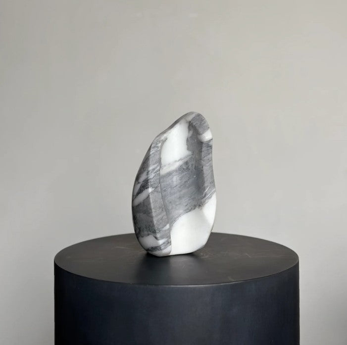 STYLING  ITEM - Cave Sculpture   / 10 x 10 x 18H / Arabescato White marble