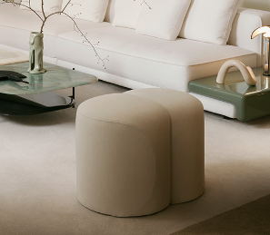 Ottoman - Baco / Off-White / Fabric Elton 03 / 70 x 45 x 49H