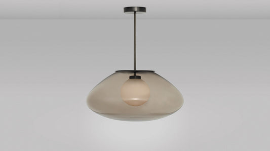 Chandelier I Pendant - Petra L / Bronze / Smoke with opal glass / D50 x 100H