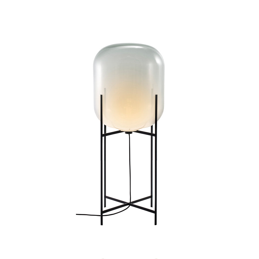 Floor lamp - Oda In Between / Moonlight White Glass / Black Base / D45 x 111 h