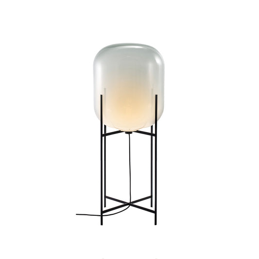 Floor lamp - Oda In Between / Moonlight White Glass / Black Base / D45 x 111 h