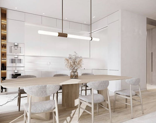 Chandelier I Pendant - Scandal Long / 161 x 10 x 125H / Brass / Snow