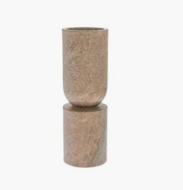 STYLING  ITEM - Totem Vase 05 / Brown   / Dia 10 x 30H / Stone