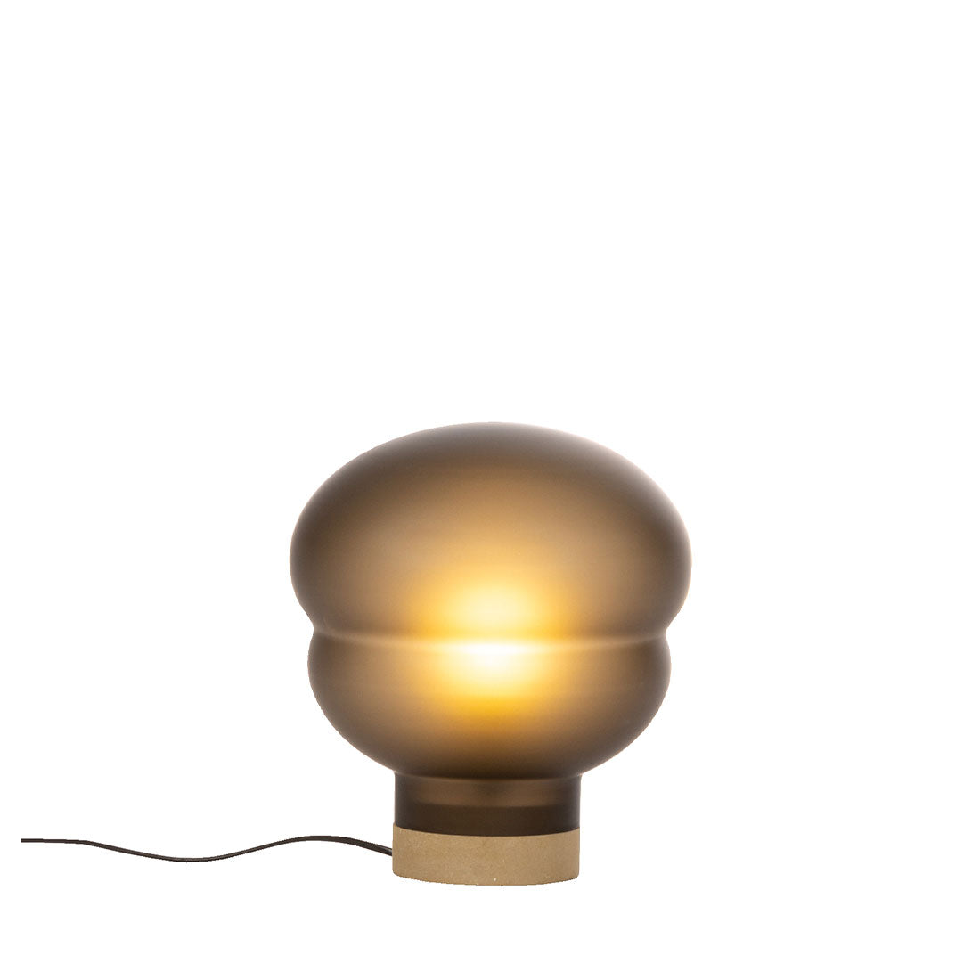 Table lamp - Kumo Small / Smokey Grey Glass / Taupe Base / D26 x 29h