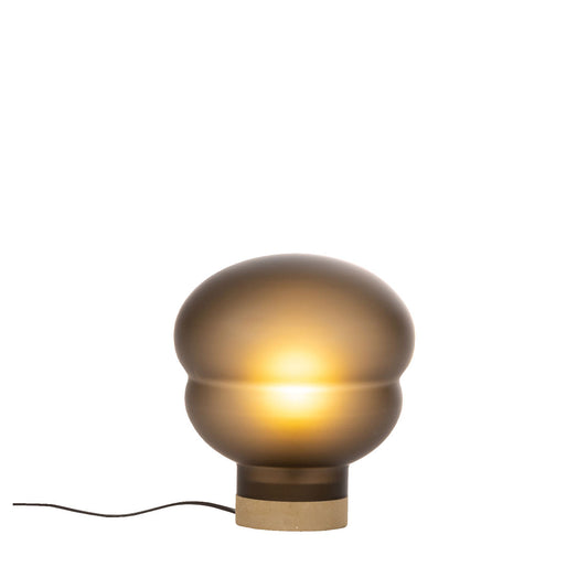 Table lamp - Kumo Small / Smokey Grey Glass / Taupe Base / D26 x 29h