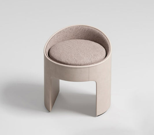 Ottoman - Zoe / Beige / Fab. AUTAUT Schiuma 00/008 / Leather 2000 col 24  / D51 x 54H