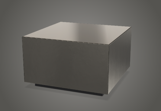 Side Table - Belt / Putty / Back-painted glass / Side panels platinum steel / 60 x 60 x 36H