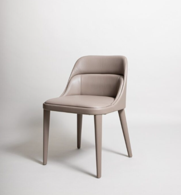 Dining Chair - Jackie without armrests / 54 x 56 x 80H / Seat 47H / Grey / Leather clay 008