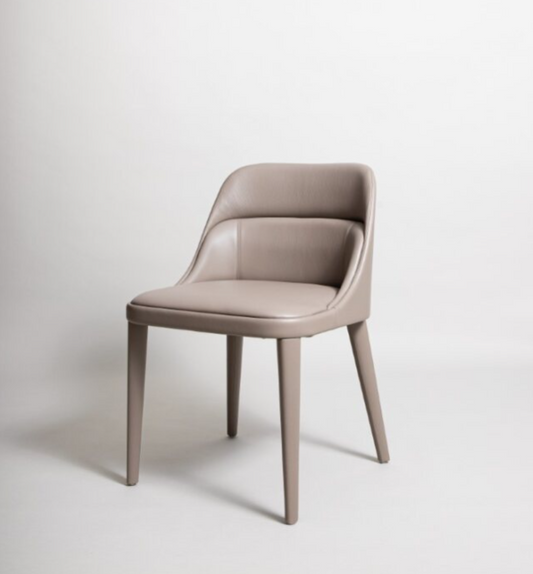 Dining Chair - Jackie without armrests / 54 x 56 x 80H / Seat 47H / Grey / Leather clay 008