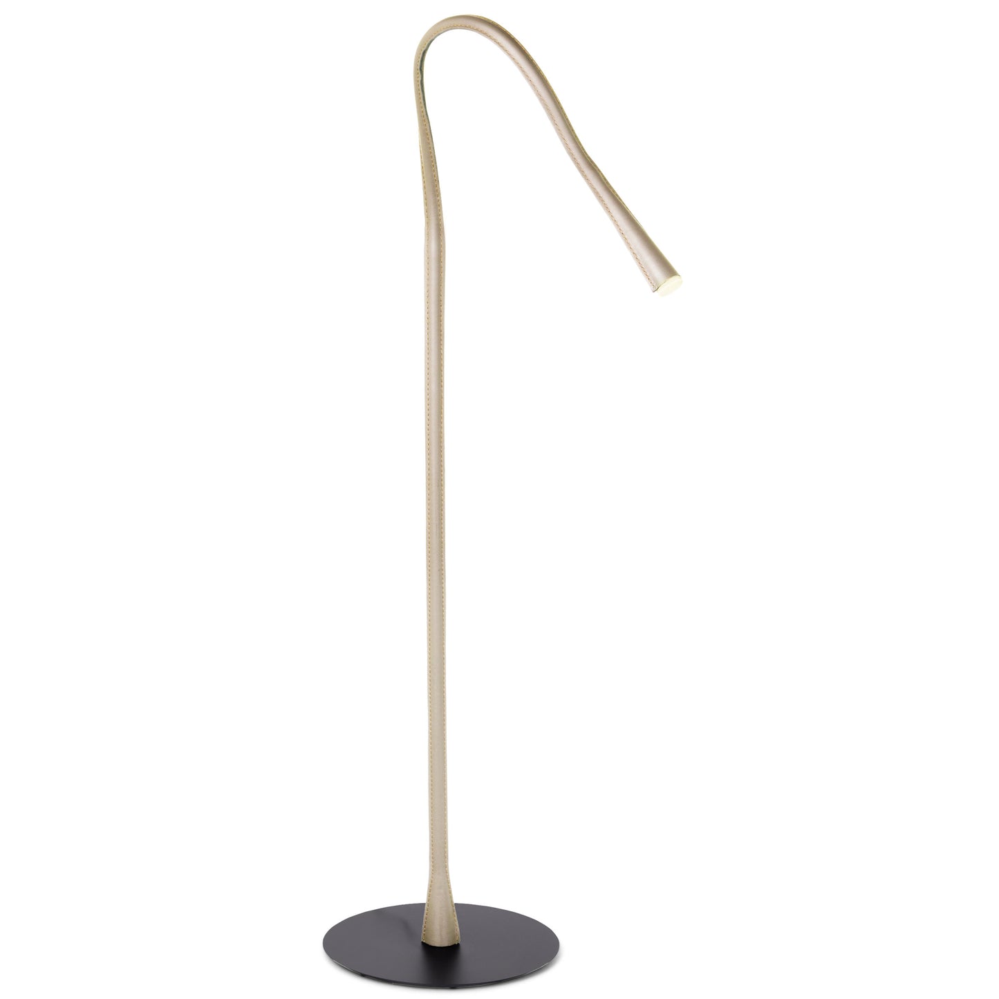 Floor lamp - Flexiled / Matt Black Silk / Ivory Leather / D37 x 203H