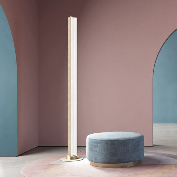 Floor lamp - Stick 340 / 190H / Satin Gold Nickel