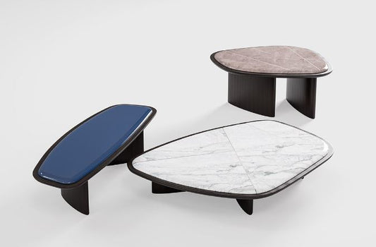 Coffee Table - Kigali L / 140 x 104.8 x 35H / Ash Black / Arabescato Corchia Marble