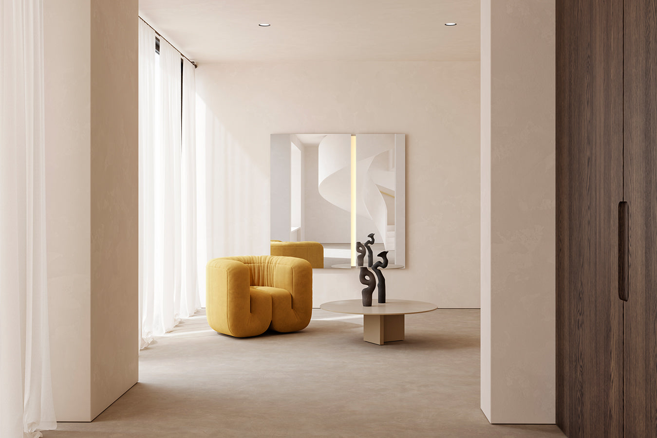 Mirror - Luna Light L Rectangle / 200 x 200 / 2 Mirrored Glass / With Led Light