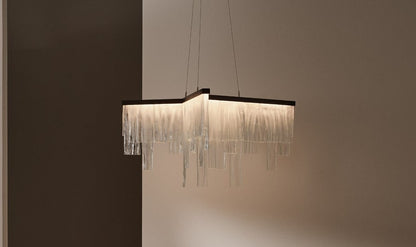 Cascata Ceiling Rose Wavy Kiln Glass