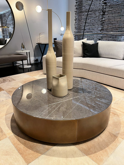 Belt Coffee Table D120 Grey stone marble