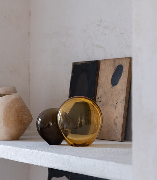 STYLING  ITEM - Close Encounters L / Fume & Amber / Glass / 44 x 27 x 28H