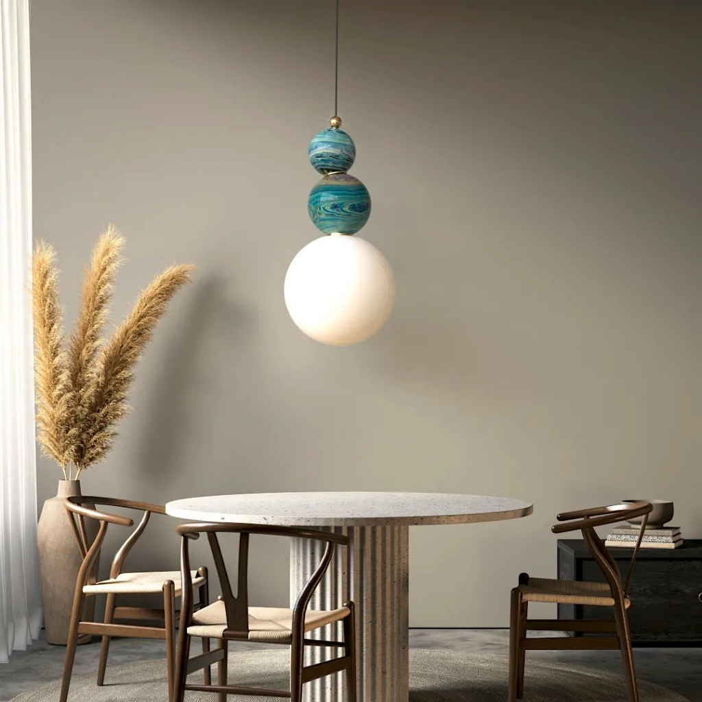 Chandelier I Pendant - Spacey Supermoon / Dia 35 x 72.3H / Lithyalin / Glass