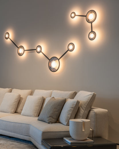 Constellation Tri Stars Copper Wall Light Medium Black stardust