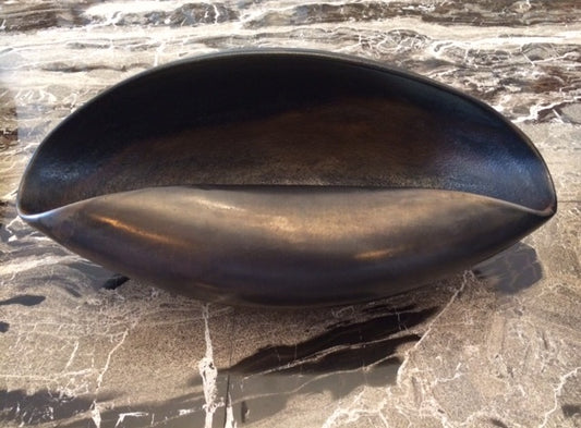 STYLING ITEM - Vase Shell / Black / Ceramic / Large /  63 x 35 x 23H