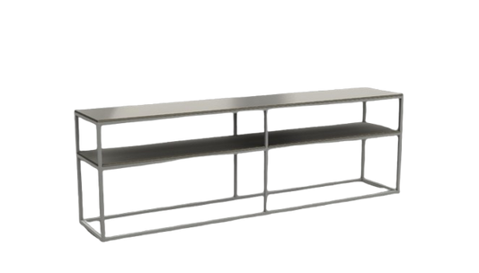 Console - Hardy / Sand / Back-painted glass / White frame / 180 x 35 x 58H