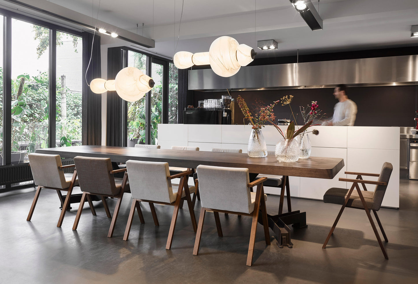 Chandelier I Pendant - Phoenix / 107 x 42 x 200H / White with marble effect