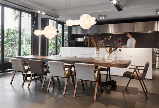 Chandelier I Pendant - Phoenix / 107 x 42 x 200H / White with marble effect