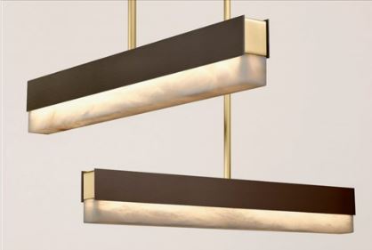 Chandelier I Pendant - Artes 600 / 60 x 170H / Bronze / Alabaster