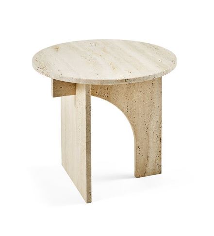 Side Table - Selce B / Travertino Romano / Stone / 50 x 50.8H