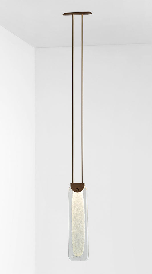 Chandelier I Pendant - Fizi Slab / 17 x 5 x 164 Drop / Brass Fittings