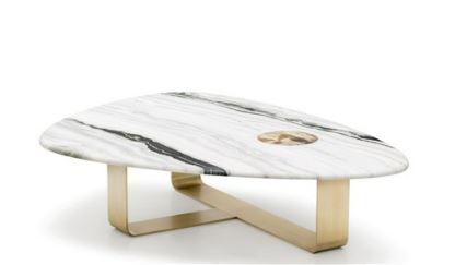 Demetra Coffee Table Satin Dalmata marble Was AED 42,779