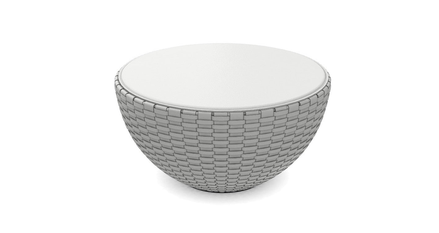 Coffee Table - Bongo TB4 / White / Saddle Leather 11 / D75 x 38H