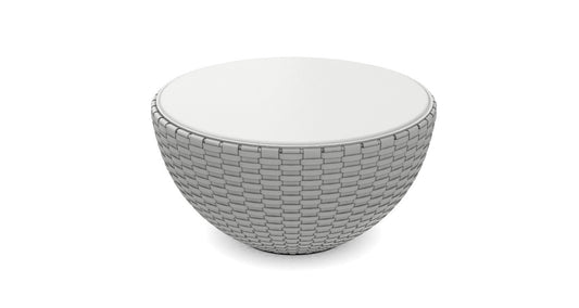 Coffee Table - Bongo TB4 / White / Saddle Leather 11 / D75 x 38H