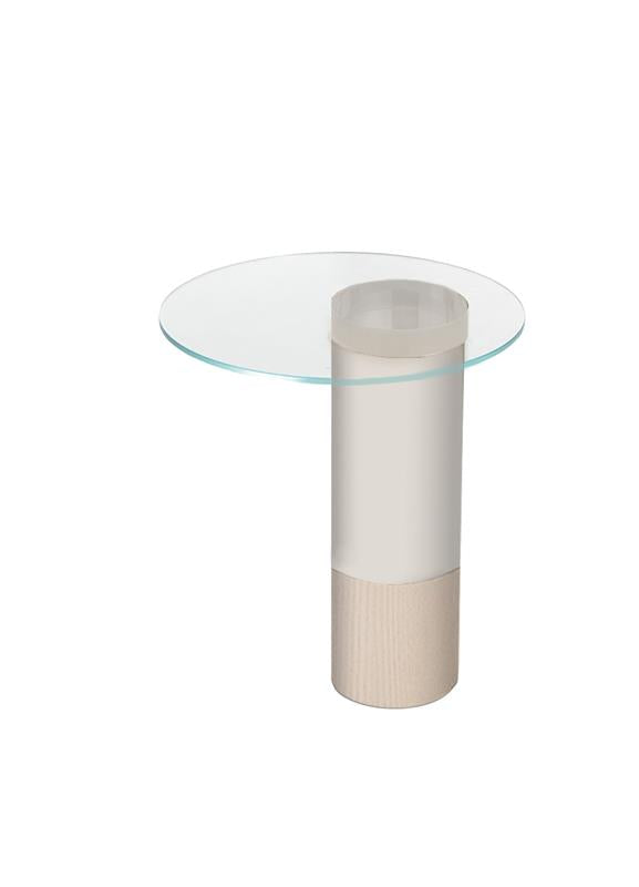 Coffee Table - Haumea S / White Laquered Brass / White Laquered Metal / D50 x 56H