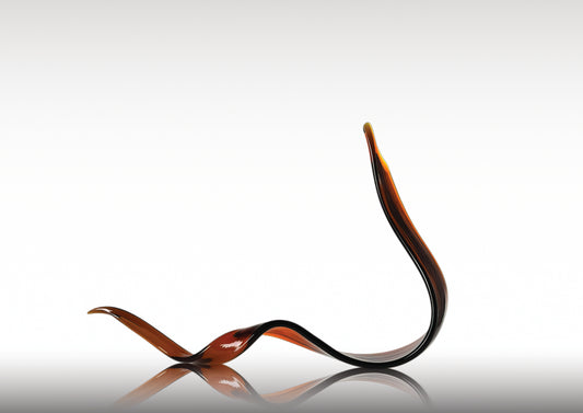 Wave Glass Sculpture Amber
